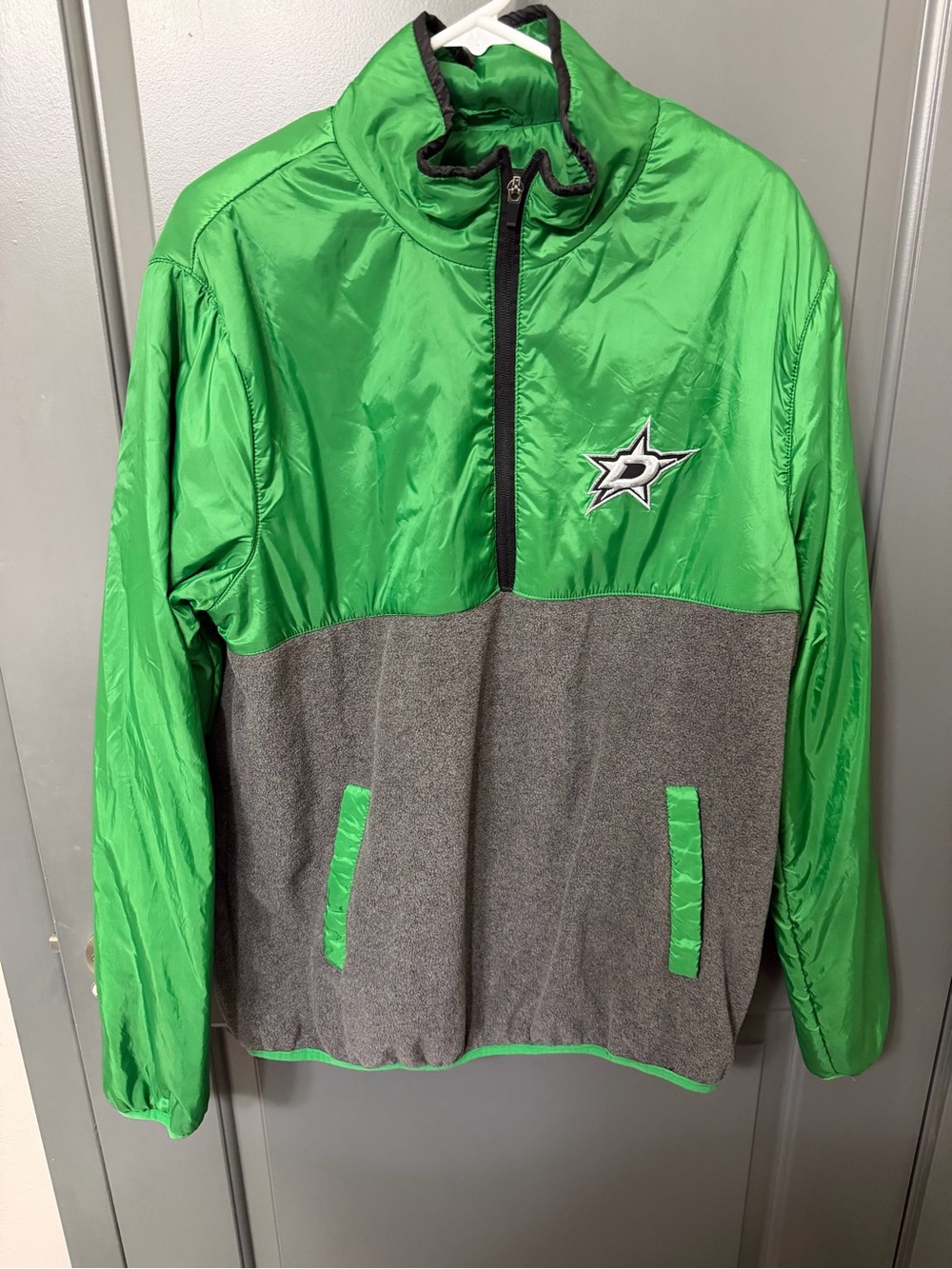 Dallas Stars NHL Green Fleece Pullover Jacket Men’s Large